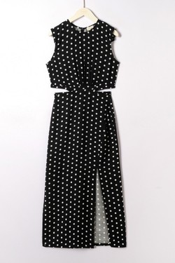 R1790-BLANC À POIS NOIR