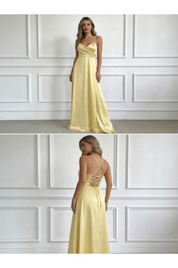 6839 ROBE EN SATIN-ROUGE