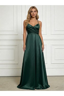 6839 ROBE EN SATIN-ROUGE