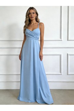 6839 ROBE EN SATIN-ROUGE