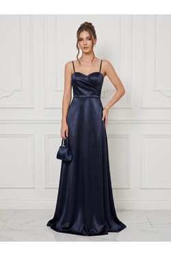 6839 ROBE EN SATIN-ROUGE