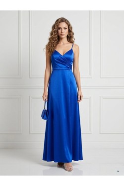 6839 ROBE EN SATIN-ROUGE