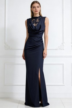 6831 Robes longue-BLEU CIEL