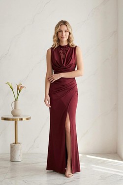 6831 Robes longue-BLEU CIEL