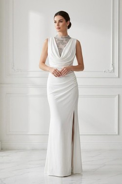 6831 Robes longue-BLEU CIEL