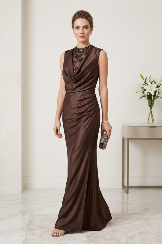 6831 Robes longue-MARRON