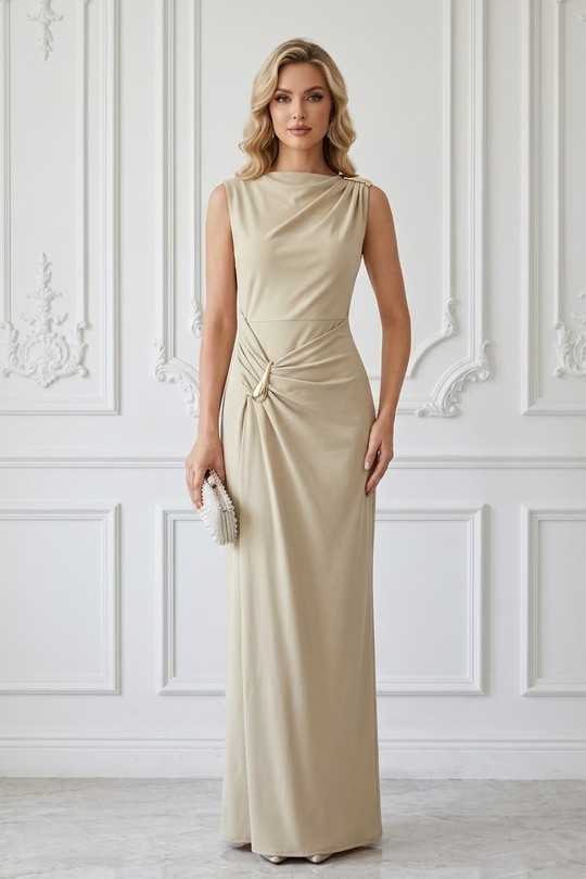 6899 robe longue-BEIGE