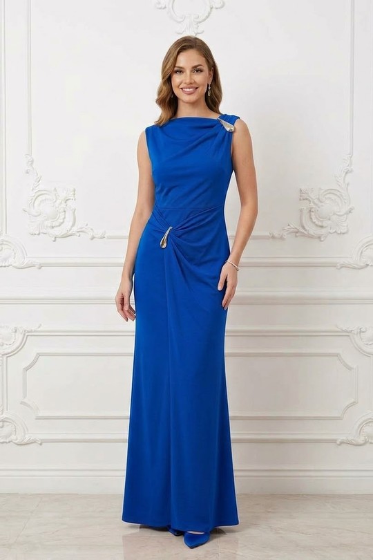 6899 robe longue-BLEU ROI