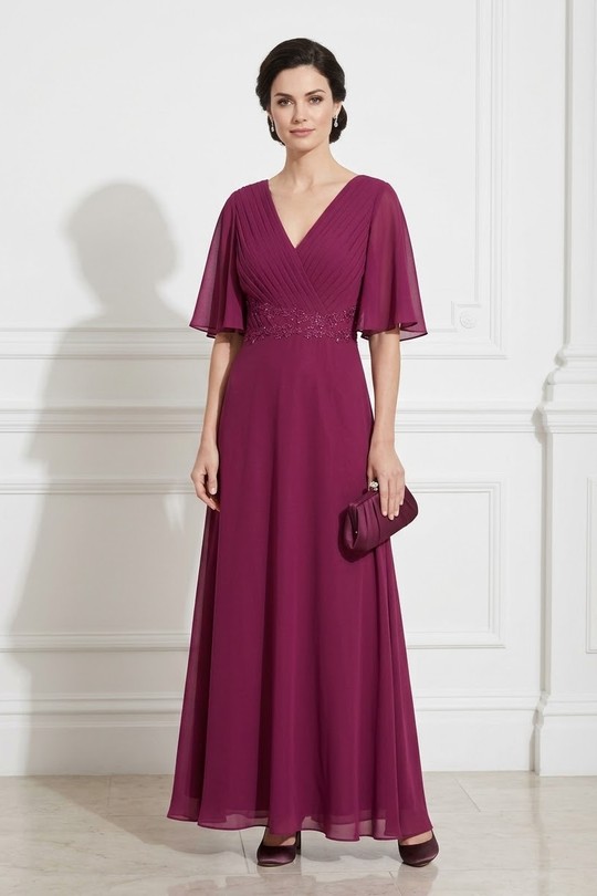 594 robes longues en grand taille-MAUVE