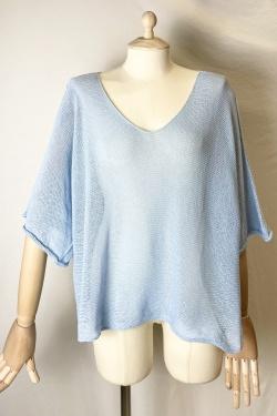 CT620 KIMONO V NECK UNIE-ABRICOT