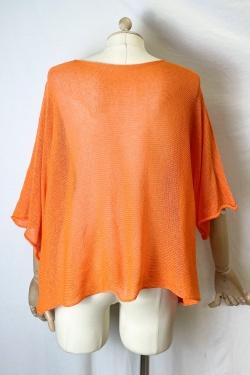 CT620 KIMONO V NECK UNIE-ABRICOT