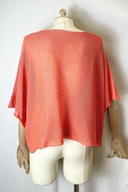 CT620 KIMONO V NECK UNIE-ABRICOT