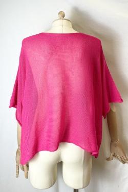 CT620 KIMONO V NECK UNIE-ABRICOT