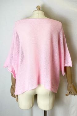 CT620 KIMONO V NECK UNIE-ABRICOT