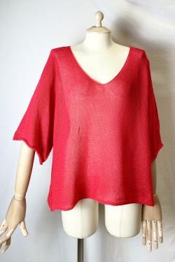 CT620 KIMONO V NECK UNIE-ABRICOT