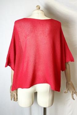 CT620 KIMONO V NECK UNIE-ABRICOT