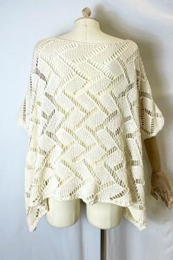 CT620 CROCHET PULLS KIMONO-CORAIL