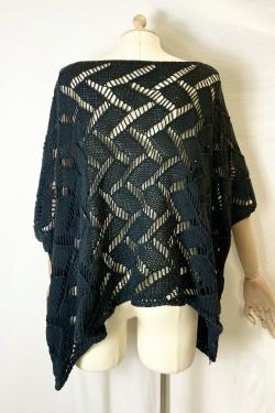 CT620 CROCHET PULLS KIMONO-CORAIL