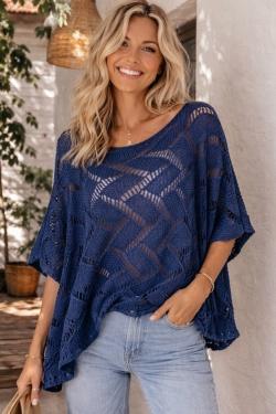 CT620 CROCHET PULLS KIMONO-CORAIL