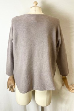 580 PETITE PULL-OVER V NECK-BEIGE