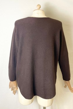 580 PETITE PULL-OVER V NECK-BEIGE