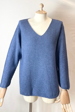 580 PETITE PULL-OVER V NECK-BEIGE