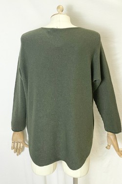 580 PETITE PULL-OVER V NECK-BEIGE