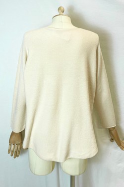 580 PETITE PULL-OVER V NECK-BEIGE