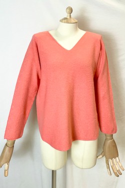 580 PETITE PULL-OVER V NECK-BEIGE