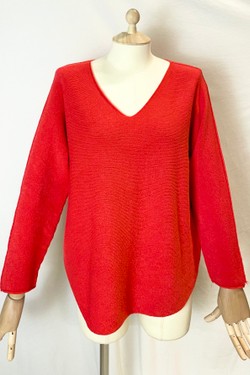 580 PETITE PULL-OVER V NECK-BEIGE