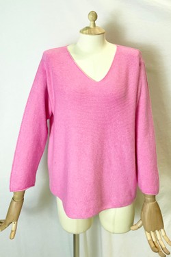 580 PETITE PULL-OVER V NECK-BEIGE