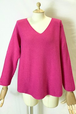 580 PETITE PULL-OVER V NECK-BEIGE