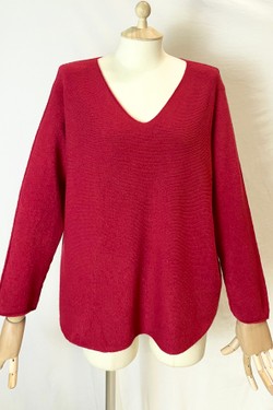580 PETITE PULL-OVER V NECK-BEIGE