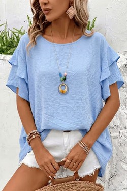 2103 Blouse-BLEU CIEL