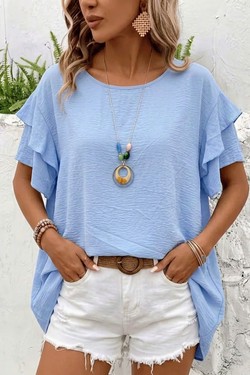 2103 Blouse-BLEU CIEL