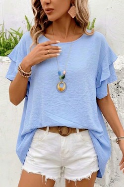2103 Blouse-BLEU CIEL