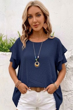 2103 Blouse-BLEU CIEL