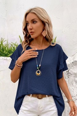 2103 Blouse-BLEU CIEL