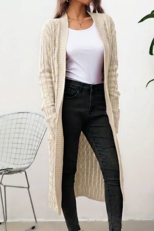 8869Gilet-BEIGE