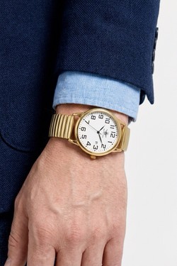 MONTRE BRACELET AVEC ÉLASTIQUE POUR HOMME FB095E O-BLANC