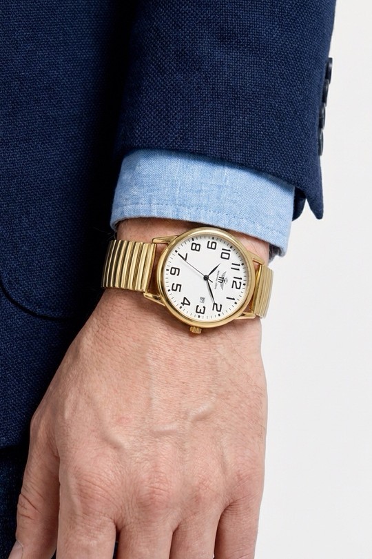 MONTRE BRACELET AVEC ÉLASTIQUE POUR HOMME FB095E O-BLANC