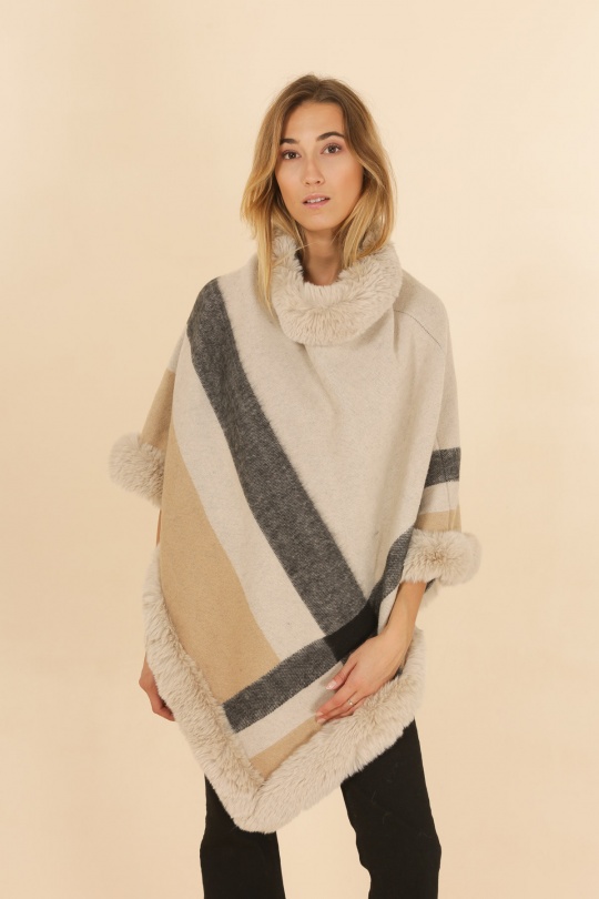 SB421 PONCHO-BEIGE