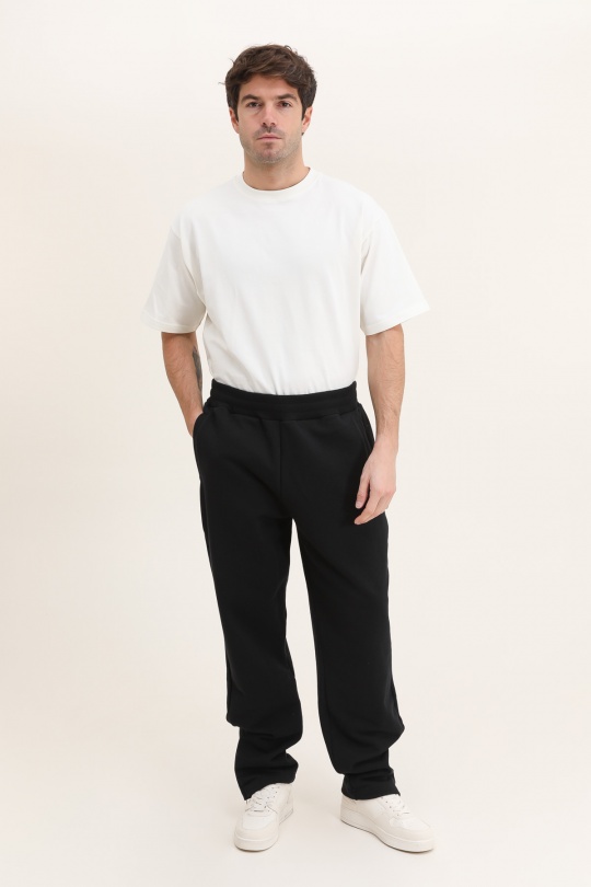 ME85 HEAVY ZIPPED PANTS BLACK-NOIR