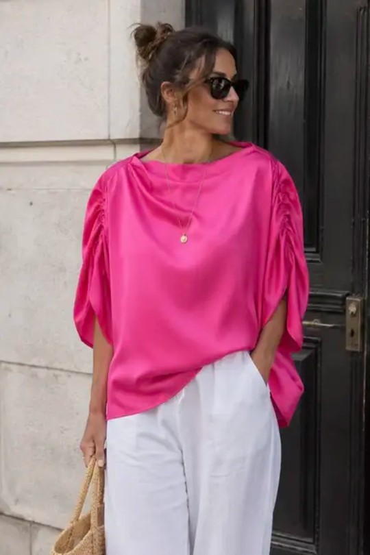 MT-Top Kyle satin-FUCHSIA