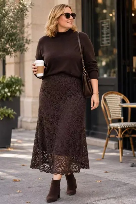 GT-Jupe Yvonne-CHOCOLAT
