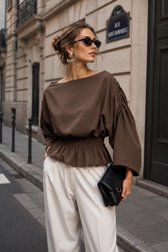 MT-Top Smilla longue manches-CHOCOLAT
