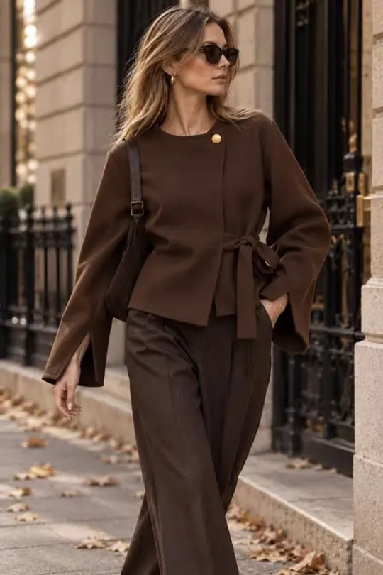 MT-Veste Elise-MARRON FONCÉ