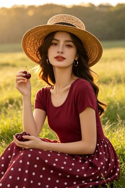Robe à Pois Chic-ROUGE