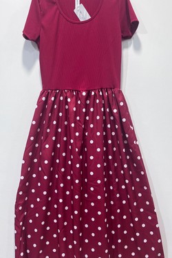 Robe à Pois Chic-ROUGE