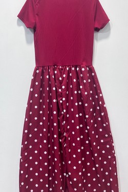 Robe à Pois Chic-ROUGE